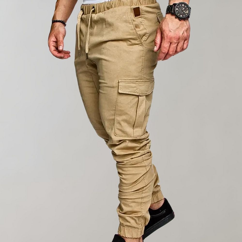 Cargo Joggers – Elastischer Bund – Kordelzug – Cargohosen – Herrenhosen
