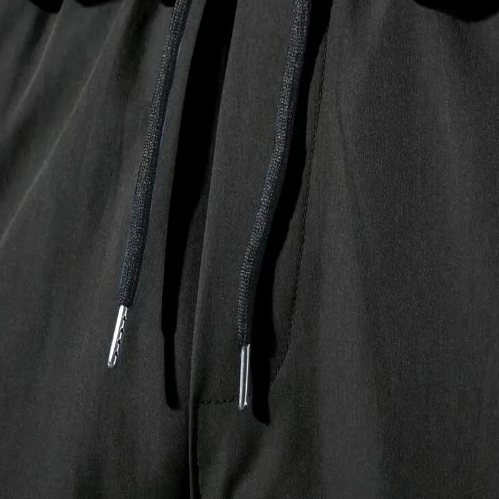 Cargohose – Schwarz – Kordelzug – Cargojogginghose – Herrenhose