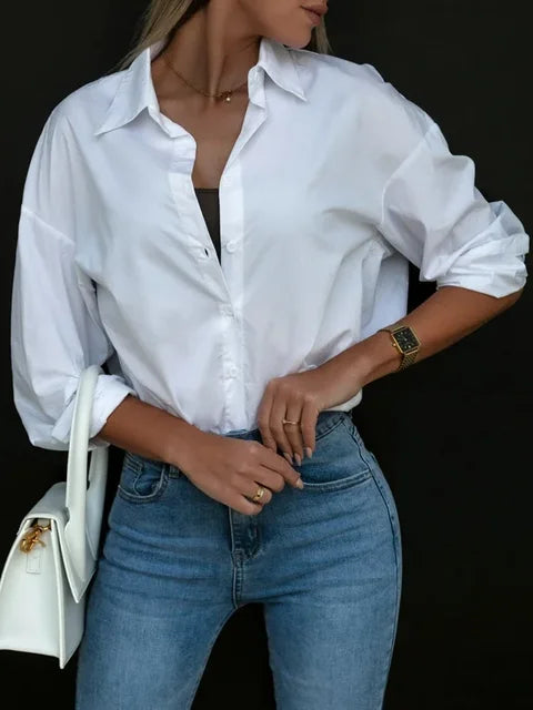 Karla® | Lässige Streetwear Orange Bluse mit Knöpfen