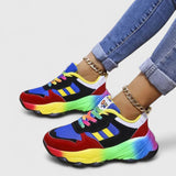 Sandra | Damen Frühlings Chunky Modische Athletic Sneaker – Blau