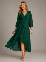 Sabriel - Fließendes Maxikleid – Dunkelgrün