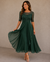 Esteline - Weiches festliches Kleid – Grün