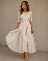 Esteline - Weiches festliches Kleid – Weiß