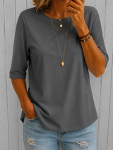 Bellavie - Klassische Bluse mit Rundhalsausschnitt – Grau