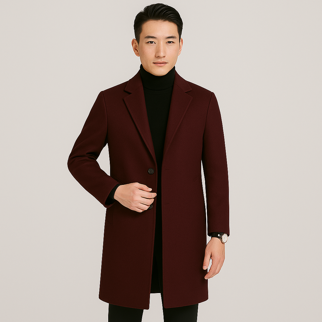 Cedrik | Mittellanger Wollmantel für Herren