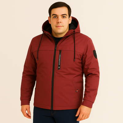 Arno | Herren Fleece-Winterjacke mit Kapuze