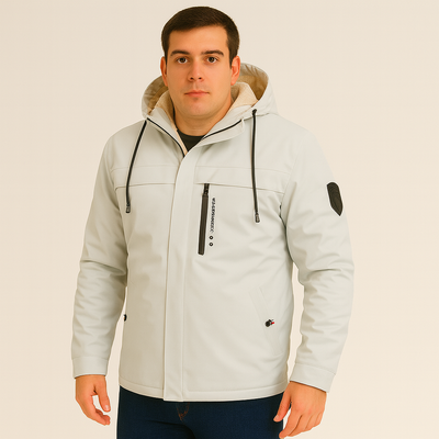 Arno | Herren Fleece-Winterjacke mit Kapuze