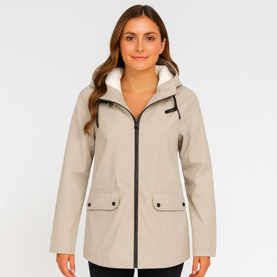 Greta | Damen Übergangsjacke mit Reißverschluss, Kapuze und Taschen