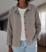 Britta | Damen Übergangsjacke mit Kragen Knopfleiste – Aprikose