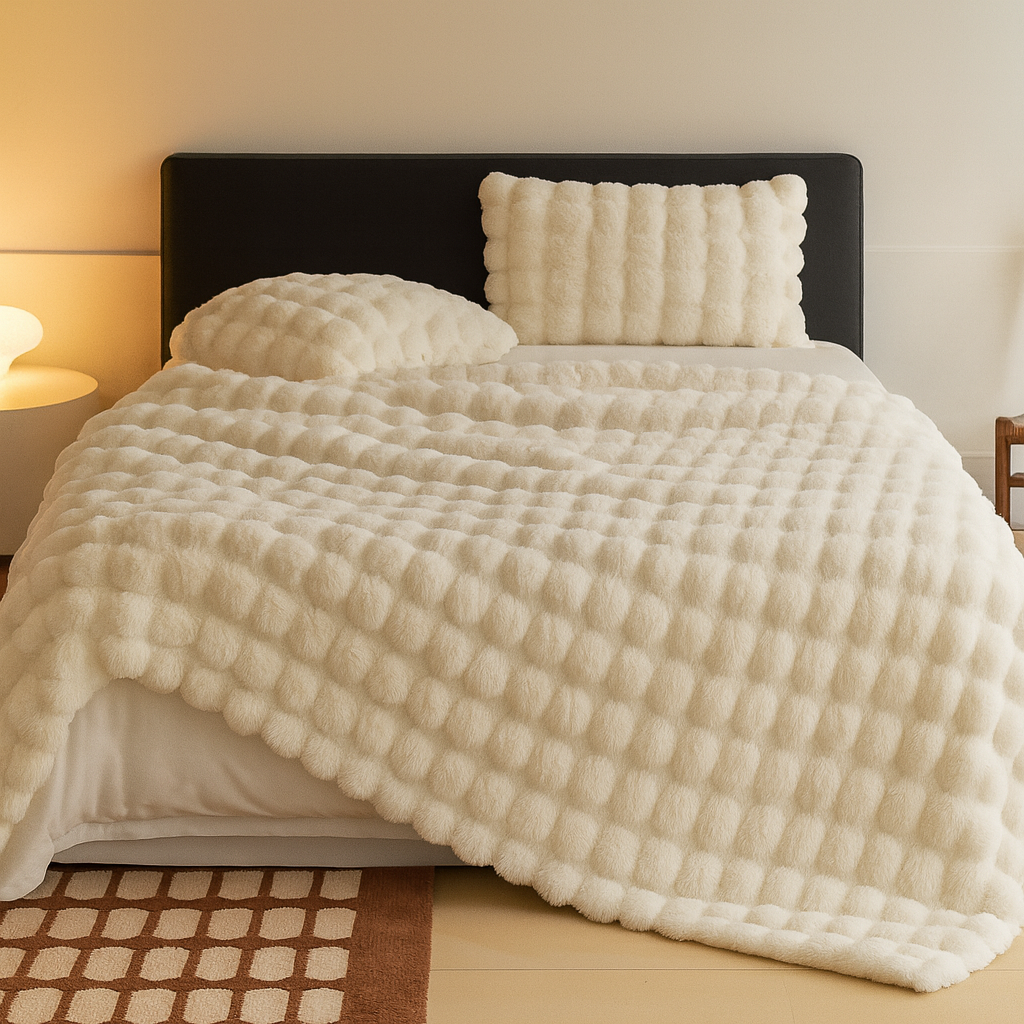 Calyra | Kuscheldecke mit weicher Blasenstruktur