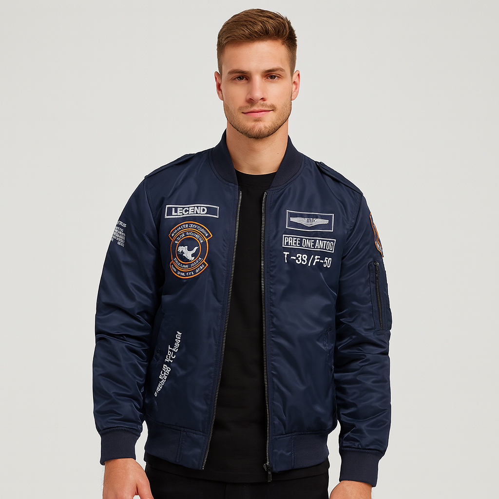 Lässige Piloten-Bomberjacke für Herren