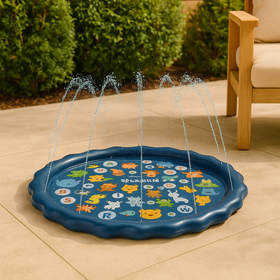 Kinder-Spritzmatte – Outdoor-Sprinkler-Spielmatte für sommerlichen Wasserspaß