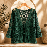 Aralynne - leichter, offener Cardigan – Grün