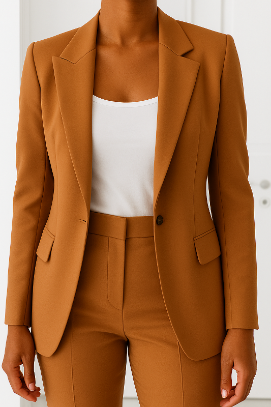 Eleganter Damenanzug für formelle Anlässe – Maßgeschneiderter Blazer mit mittelhoher Hose
