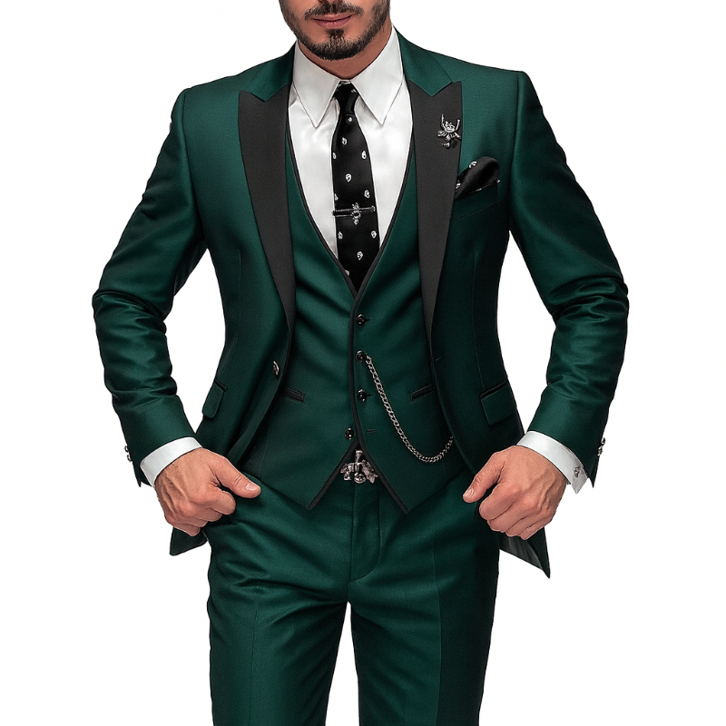 Dreiteiliger Herrenanzug aus Leinen – Blazer, Weste und Hose für Eleganz