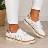 Jessavira - Gepolsterte Slipper – Weiß