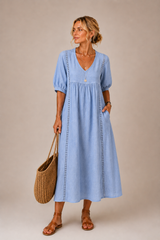 Caralyn - Leichtes Midikleid – Hellblau