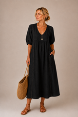 Caralyn - Leichtes Midikleid – Schwarz