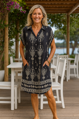 Nora | Stilvolles Boho Kleid Damen Chic – Schwarz