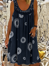Brynella - Leichtes Printkleid – Schwarz
