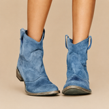 Avelina - Premium-Stiefeletten mit niedrigem Absatz – Blau