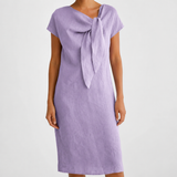 Elissara - Luftig-leichtes Kleid mit Schluppenkragen – Mauve