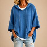 Delavique - Oversize-Strickhoodie – Blau