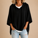 Delavique - Oversize-Strickhoodie – Schwarz