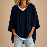 Delavique - Oversize-Strickhoodie – Marineblau