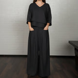 Lennie Elegantes Komfort-Zweiteiler-Set | Damen Kleid – Schwarz