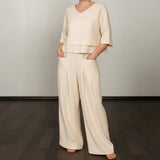 Lennie Elegantes Komfort-Zweiteiler-Set | Damen Kleid – Beige
