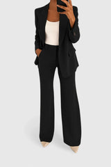 Yvonne | Damen Maßgeschneiderter Blazer Hosen Set – Schwarz