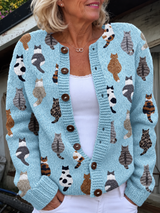 Elorisse - Soft-Touch-Strickjacke – Himmelblau