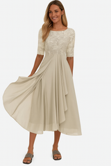 Greta | Damen Sommer A Linie Midi Kleid – Hellgelb
