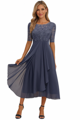 Greta | Damen Sommer A Linie Midi Kleid – Lila