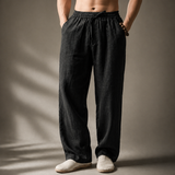 Auberon - Legere Leinenhose – Schwarz