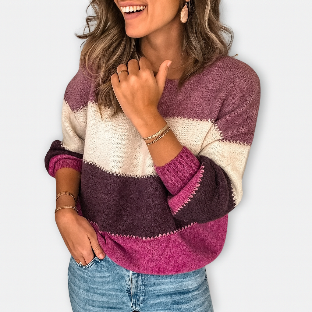 Colorblock Strickpullover – Lässiger Charme