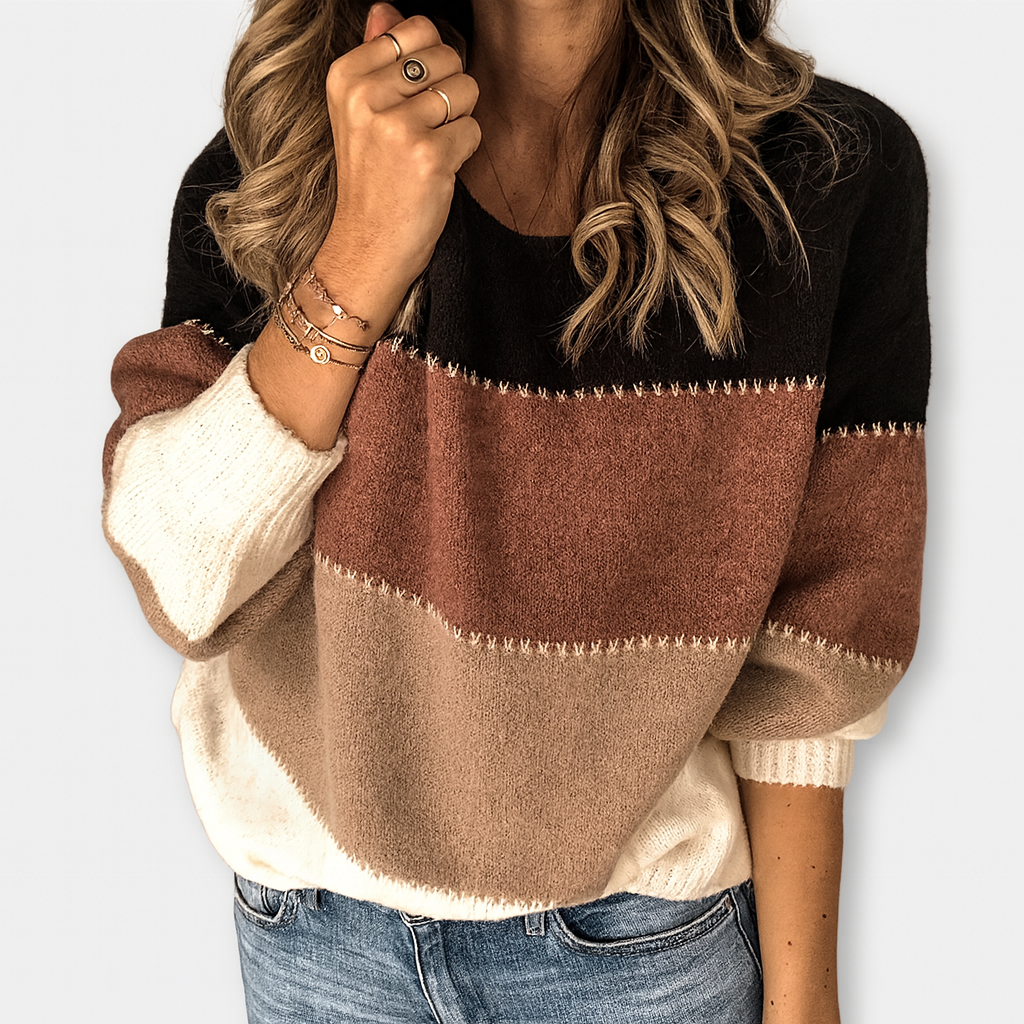 Colorblock Strickpullover – Lässiger Charme