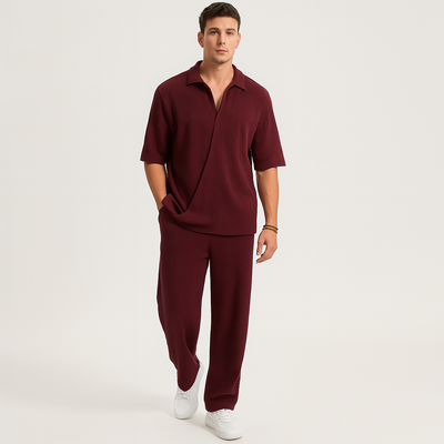 Herren-Zweiteiler – Stilvolles Casual-Outfit mit Langarmshirt und passender Hose