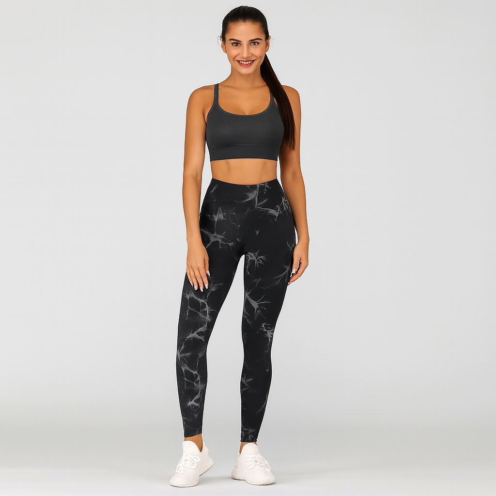 Elegante Marmor-Batik-Yoga-Leggings – Stylische und sportliche Activewear für Damen