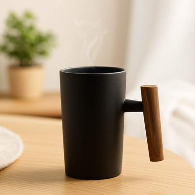 StillSip – Japanisch-inspirierter erdohfarbener Becher mit handgefertigtem Look