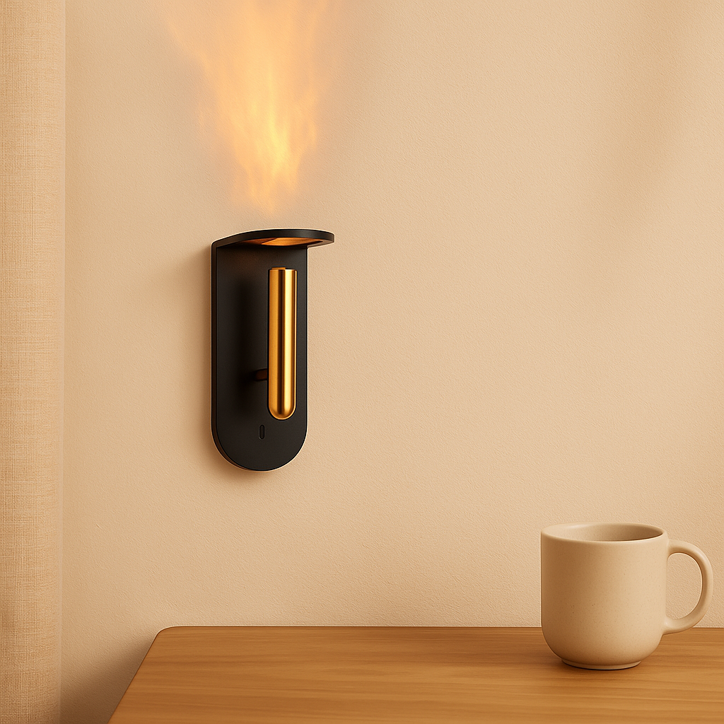 NordiFlame – Einstellbare nordische LED-Wandleuchte mit Flammeneffekt