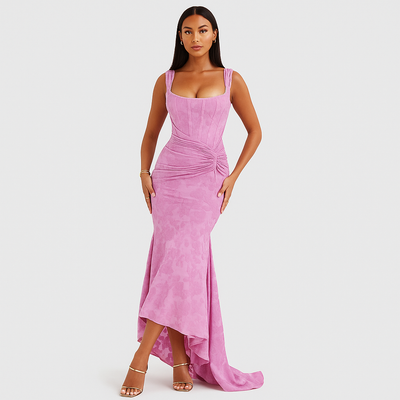 Liva – Ärmellos, gerafftes, Bodycon Abendkleid