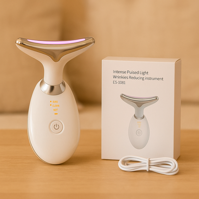 GlowLift – Anti-Falten Gesichtsstraffungs-Massagegerät mit LED-Lichttherapie für Gesicht und Hals