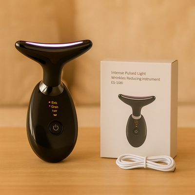 GlowLift – Anti-Falten Gesichtsstraffungs-Massagegerät mit LED-Lichttherapie für Gesicht und Hals