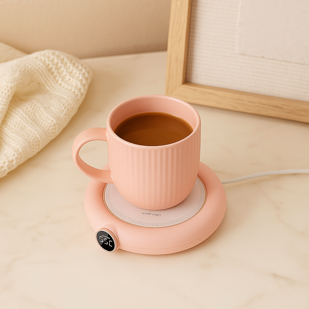 HeatWave – USB-Heißgetränkehalter mit LED-Display für perfekt temperierte Getränke