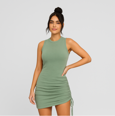 Sophie Strukturierte Ärmellose Minikleid – Moderner Chic Design