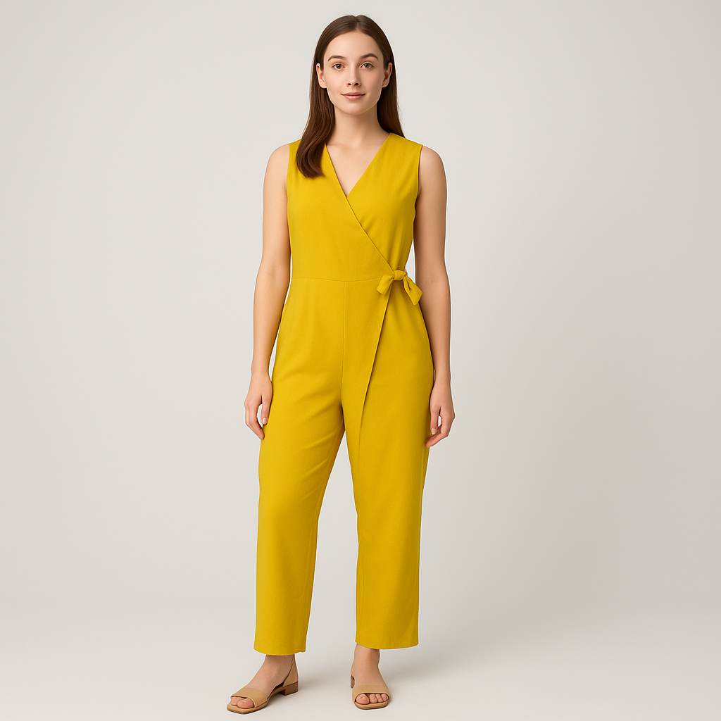 Ärmelloser Aurora-Overall mit integrierten Knoten-Details – Elegantes Ein-Stück-Outfit