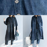 Valentina | Fließender Denim-Mantel im modernen Look – Denim schwarz