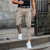 Chinohose Herren | Kariertes Design & schlanke Silhouette – Khaki